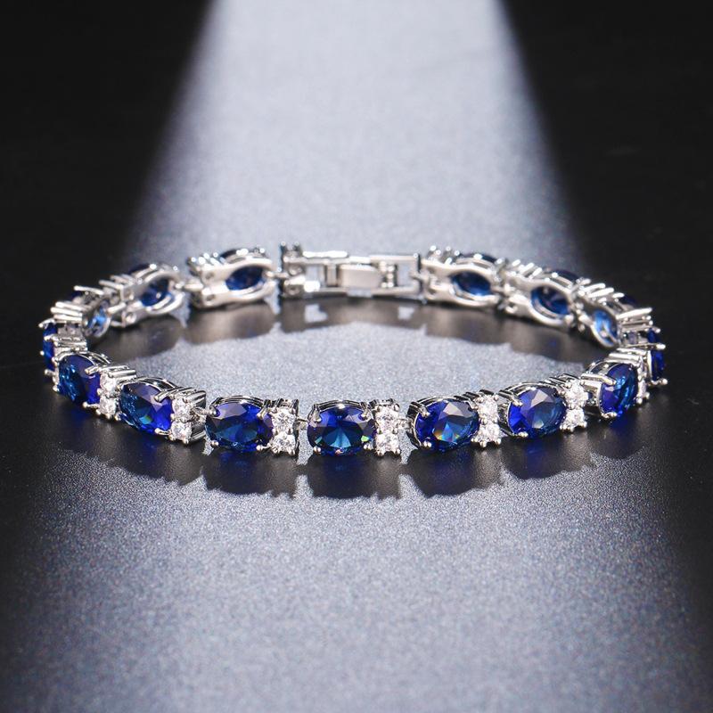 Oval Zirkon Armbånd Flerfarget Valgfritt Smykke, Enkel Morsbankett Gave