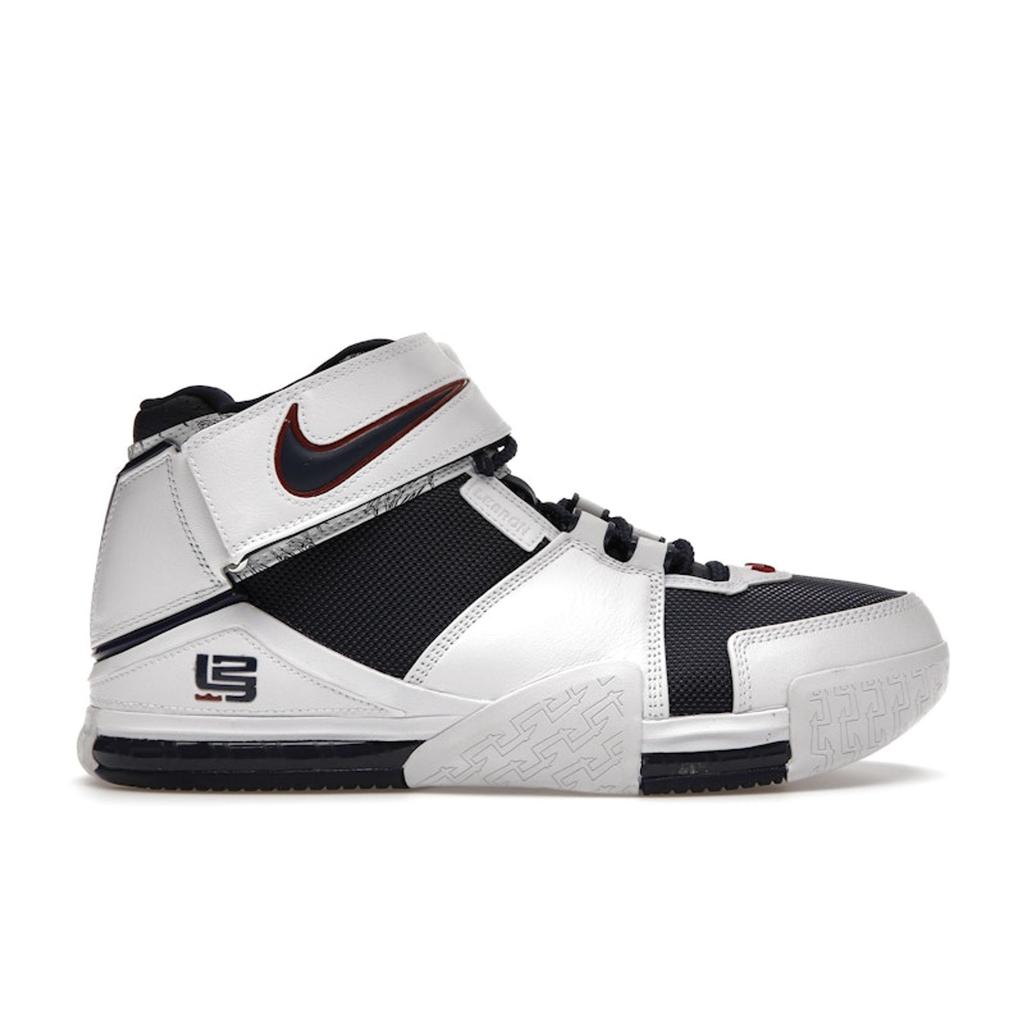 Nike Zoom LeBron 2 Retro USA 2022 Men Sneakers White Midnight-Navy Varsity-Crimson DR0826-100