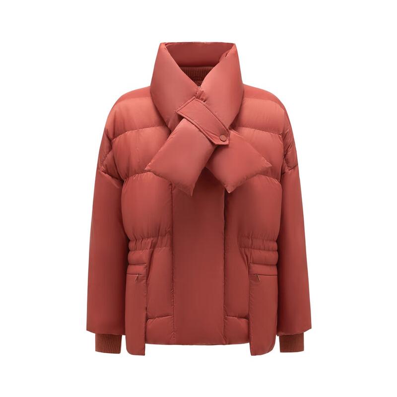 JUZI ANNACAU Scarf Collar White Goose Down Short Puffer Jacket