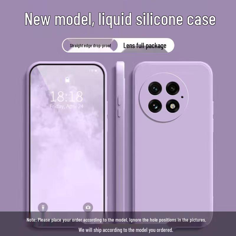 OnePlus 13 Liquid Silicone Phone Case: Full Coverage, Drop Protection, Solid Color, Skin-Friendly, Simple Style.