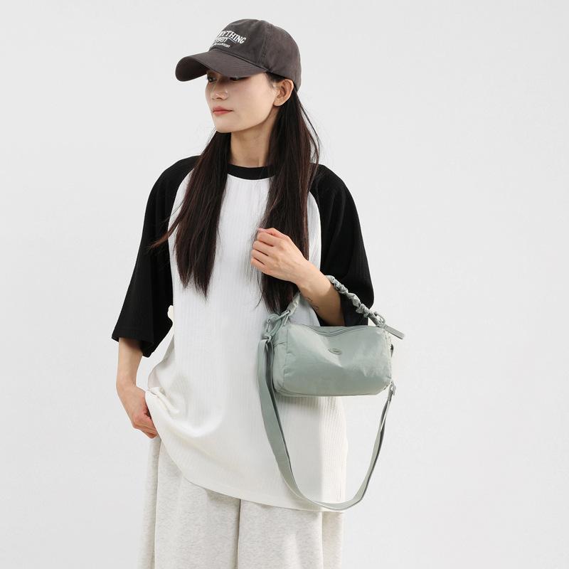 Summer Versatile Shoulder Bag Solid Color Simple and Lightweight Cross-span Bag Daily Commuter Handheld Small Square Bag Men and Women