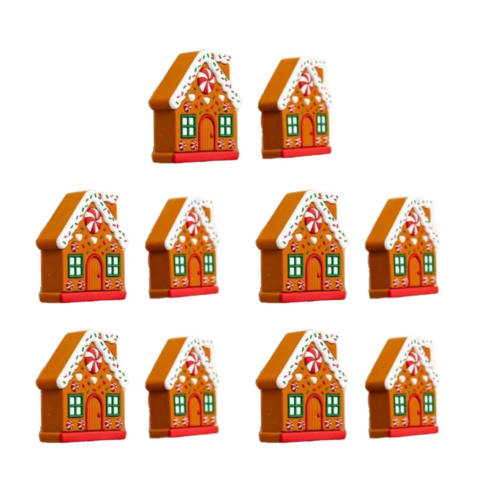 10 шт. Чехлы-пуговицы в форме пряничного домика, рождественские аксессуары для рождественского наряда, подходят по теме