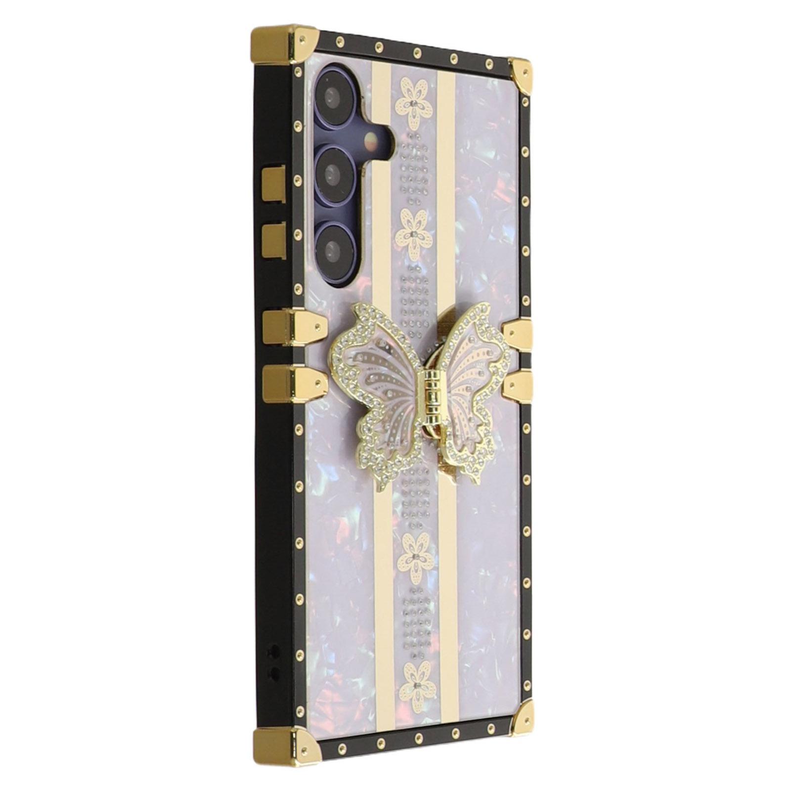 

For Samsung Galaxy A26 5G Case TPU + PC Electroplated Butterfly Kickstand Phone Cover A