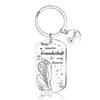 Creative Minimalist Keychain Spanish Key Pendant Metal Stainless Steel Laser Key Ring Stainless Steel Keychain for Backpack Bag Pendant