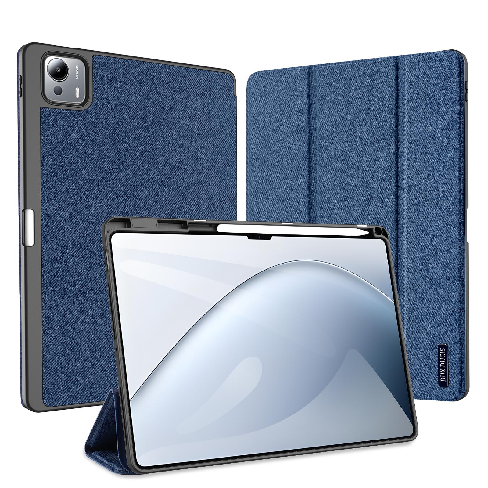 

For Xiaomi Pad 7 Ultra Case DUX DUCIS Domo Series Tri-fold Stand PU Leather Tablet Cover Blue