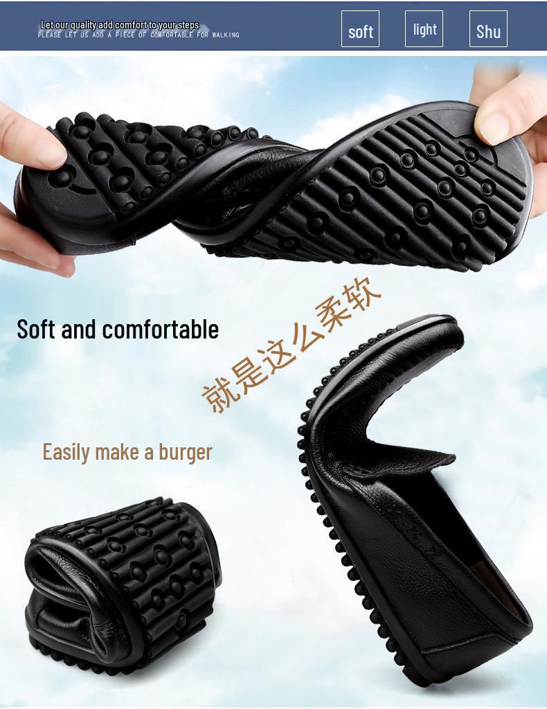 2018 Men's Genuine Leather Casual Non-slip Loafers with Soft Sole Breathable Cowhide
