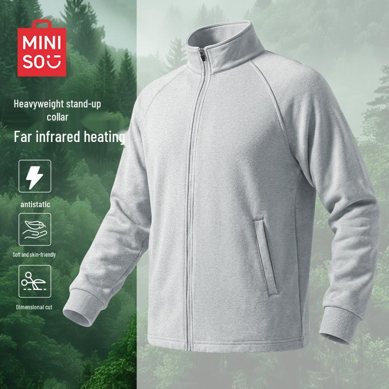 

MINISO Men s Oversize Stand Collar Knit Jacket XL