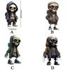Black Skeleton Figurines Resin Skeleton Doll Cute Skull Statue  Car Instrument Panel