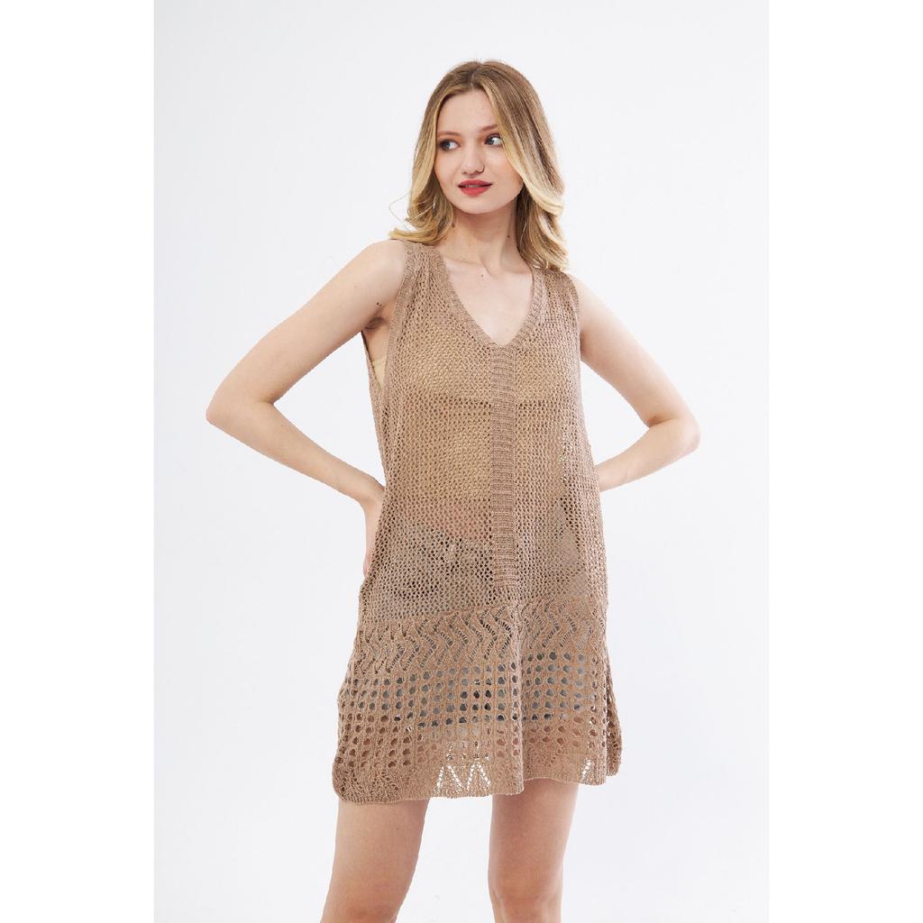 Women's Openwork Knitwear Long Sweater Tunic