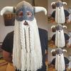 Novelty Devil Horn Beard Skull Hat Knitted Balaclava Beanies Caps for Theme Event