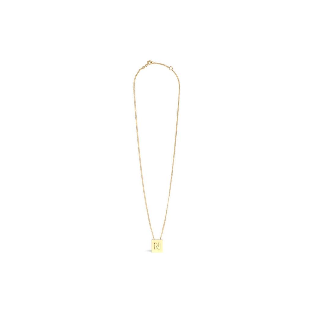CELINE Alphabet N Necklace In Brass With Gold Finish 46N0N6BRA-35OR