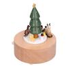 Wooden Music Box Christmas Tree Deer Cart Music Box Classic Mechanical Wooden Crafts Toys Home