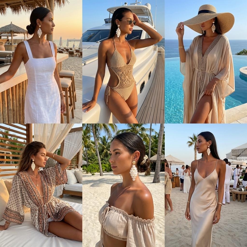 Boho Shell Starfish Drop Earrings for Women White Acrylic Round Disc Tassel Dangle Earrings Summer Beach Vacation Charm Jewelry