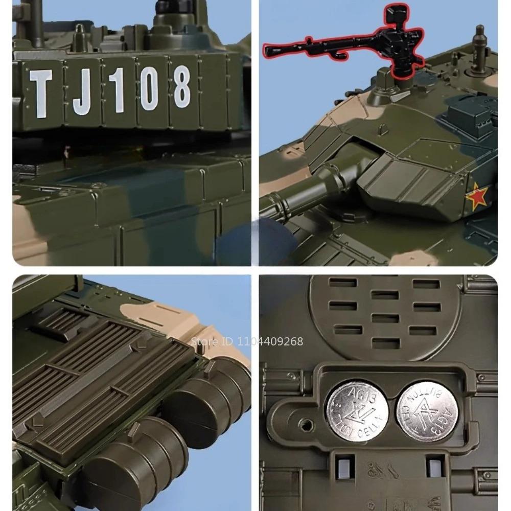 1:32 ZTZ-99 Main Battle Tank Model Toy Car Pull Back Sound Light Alloy Tracked Simulated Armored Vehicle Models Hobby Ornament
