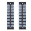 Terminal Strip Dual Rows High Current Screw Clamp Wire Barrier Block with Cover 600V 25A 2pcs