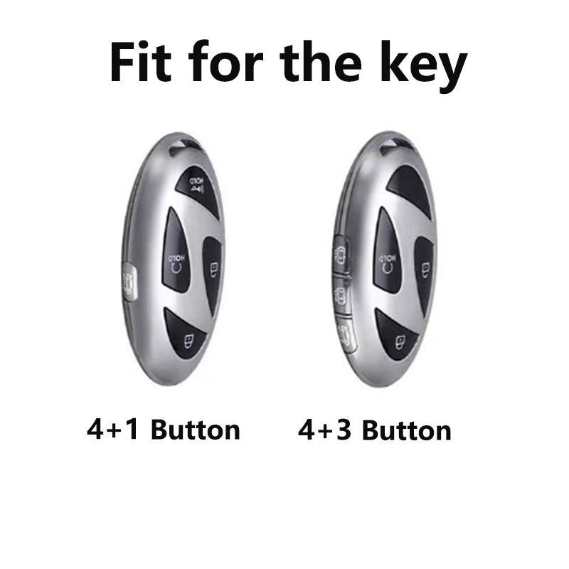 Fashion White Diamond For Hyundai Kona Ev Grandeur Gn7 5 7 Button Remote Car Key Case Cover Fob Holder Keychain Accessories