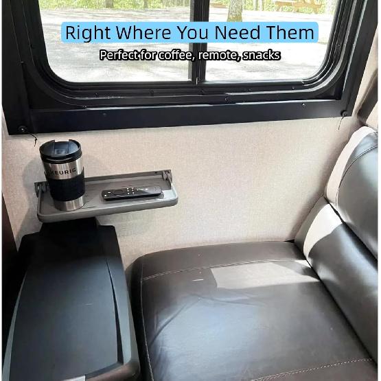 RV Aluminum Foldable Shelf - Wall-Mounted Folding RV Shelves - Compact Camper Trailer Accessories & Space-Saver 12.2X5.5 Inch