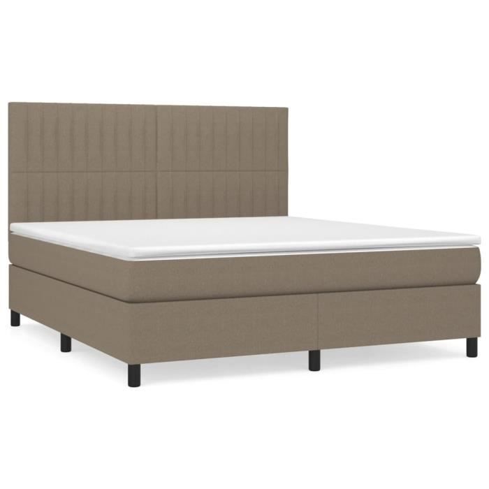 VidaXL Divan Bed with Mattress Taupe 160x200 Cm Fabric - Model 3141949