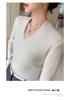 Women's Slim Fit V-Neck Cashmere Sweater - Autumn/Winter 2025 Versatile Lightweight Knit Cardigan