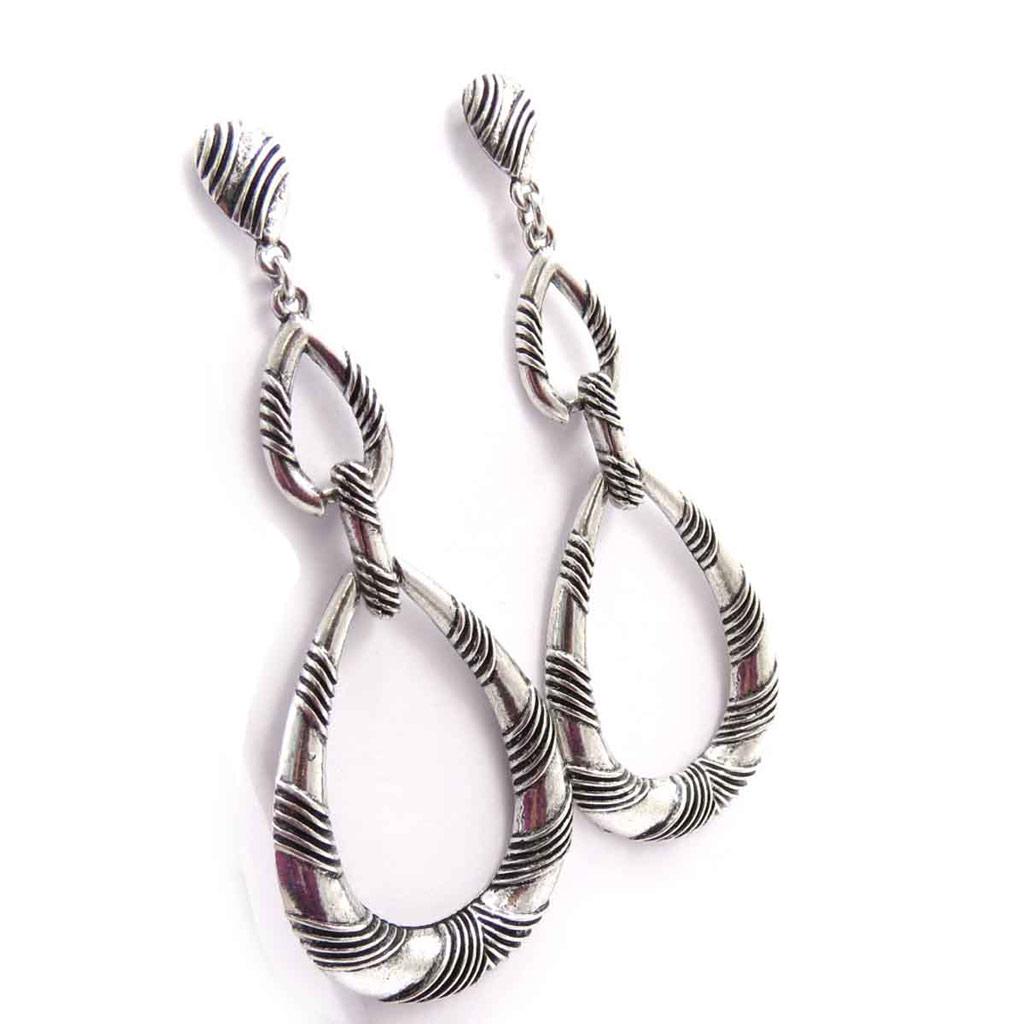 Les Trésors De Lily [J7831] - Silver 'Cunegonde' Designer Earrings