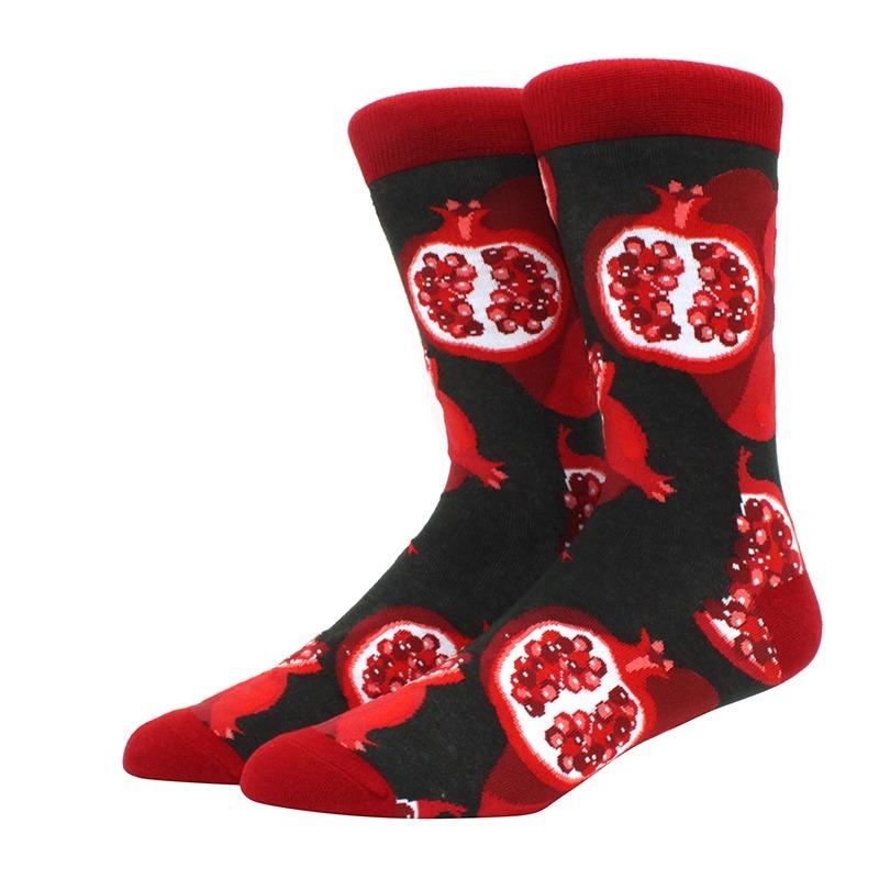 Herren mehrfarbig bedruckte Früchte, Essen, Damensocken, lustig, Skateboarden, Hip-Hop, Tiere, Socken