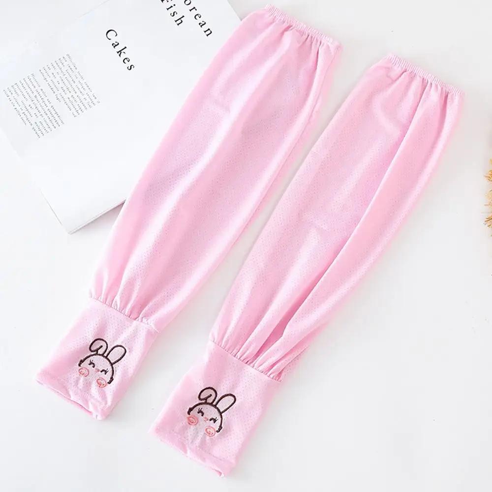 

Солнцезащитные рукава «Маленький кролик» Модные Защита от УФ-лучей Легкие Нарукавники Свободные Рукава из ледяного шелка Лето розовый