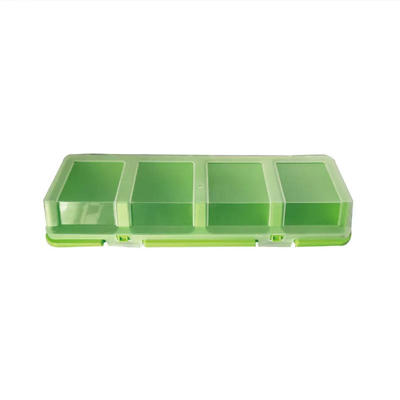 

1Pcs Screw Organizer Box Display Parts Storage Box 4 Compartments With Lid Plastic Tool Part Container Bin зелёный