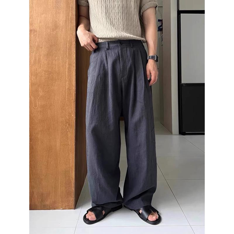 Men's Summer Relaxed Wide Leg Linen Pants
