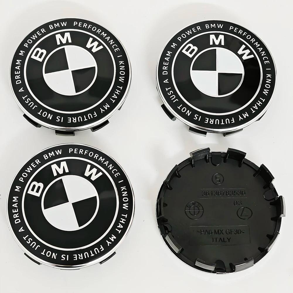 4pcs For BMW 50th E90 E60 F10 F20 G20 G30 E53 E85 E70 56mm 68mm Blue White Car Hub Cap Wheel Center Cap Emblem Badge Accessories YB4