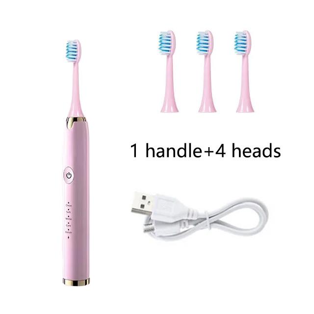 Sonický elektrický zubní kartáček Inteligentní načasování zubní kartáček pro dospělé Zubní kartáček Čisté bělení zubů Rychlé USB dobíjecí náhradní kartáček na zuby
