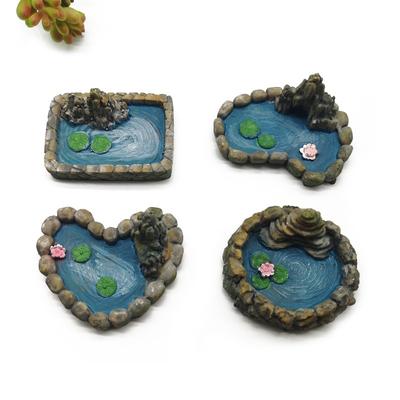 1 Pz Figurina Piscina Vintage Modello Stagni Resina Artigianale Ornamento Decorazione Casa Giardino in Miniatura Fata Vetro Decorazione Accessori Fai da Te