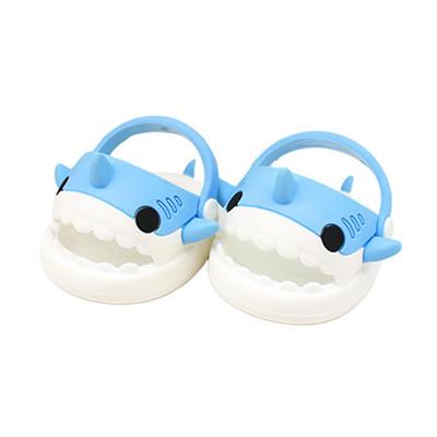 Niannyyhouse 20cm Plush Shark Slippers, Cotton Doll Sandals, Dress-Up Doll Accessories (Blue)
