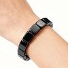 Black Hematite Beaded Bracelet Square Bead Handchain Elastic Cord Wristband Stretch Unisex Fashion Jewelry