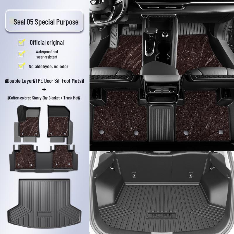 2025 BYD Seal 05DMi Full-Coverage TPE Car Floor Mats, 5-Piece Set.