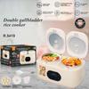 Double Slow Cooker Rice Cooker Pop Up Lid Timer Function Removable Multifunctional Cooking Pot Buffet Server for Kitchen Party