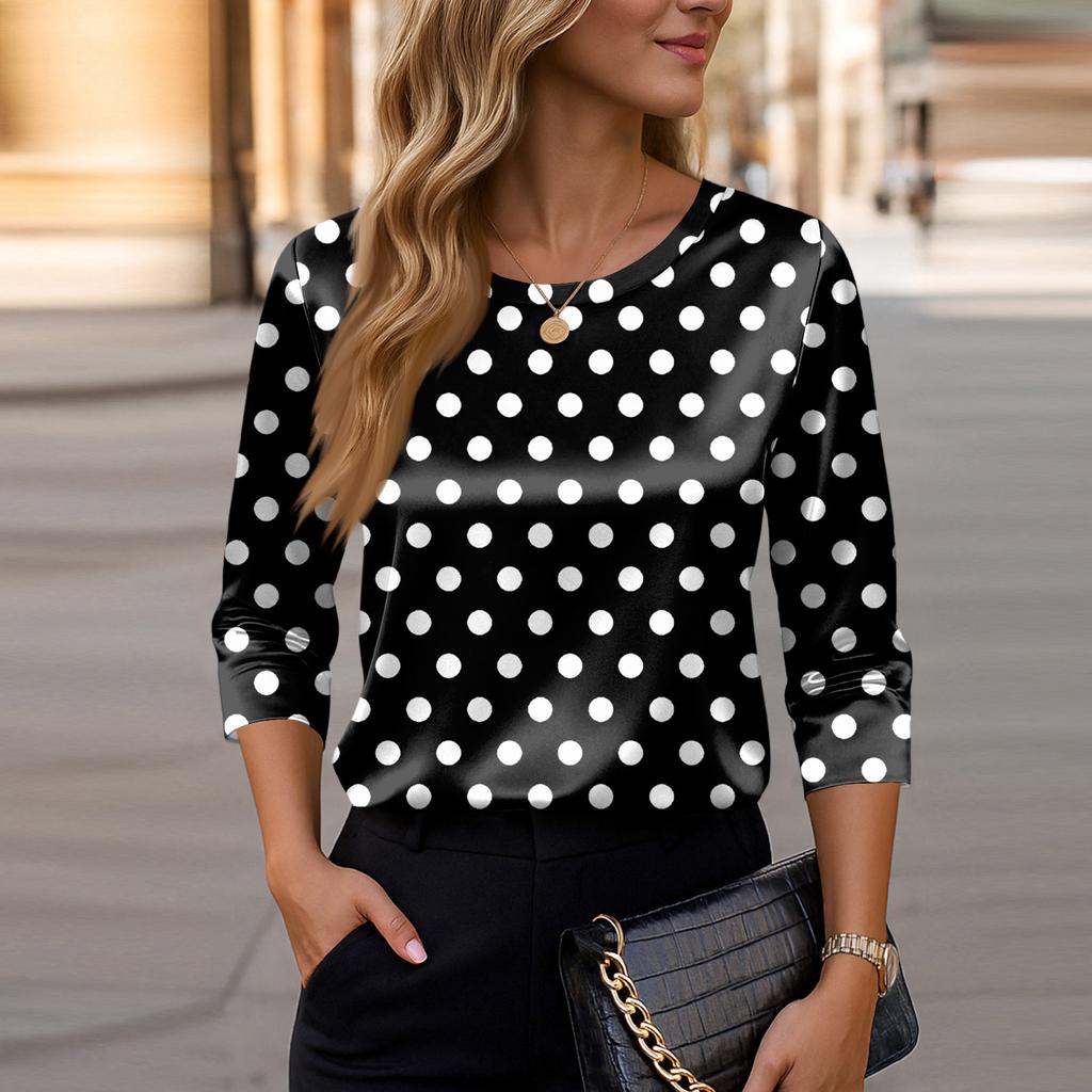 Bluse Für Damen Festlich 3/4 Langarm Hemden Business Casual Outfit Oberteile