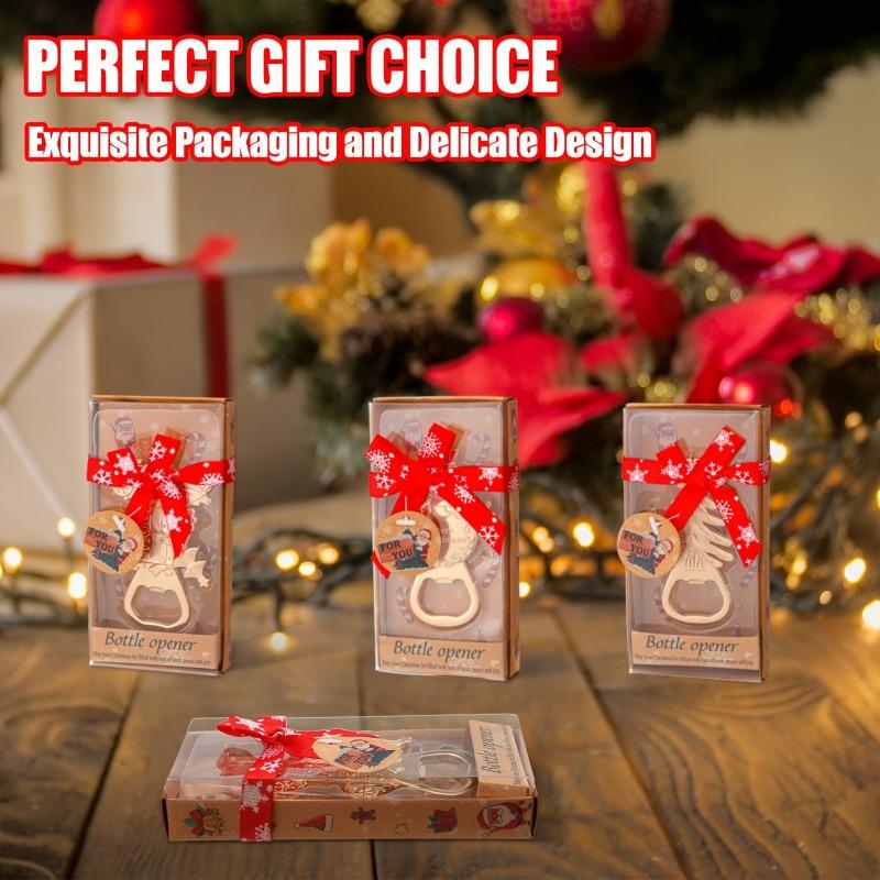 24pcs Christmas Bottle Opener Gift Set 4 Types of Openers Christmas Tree Snowman Snowflake Christmas Gift Car Xmas Home Decor