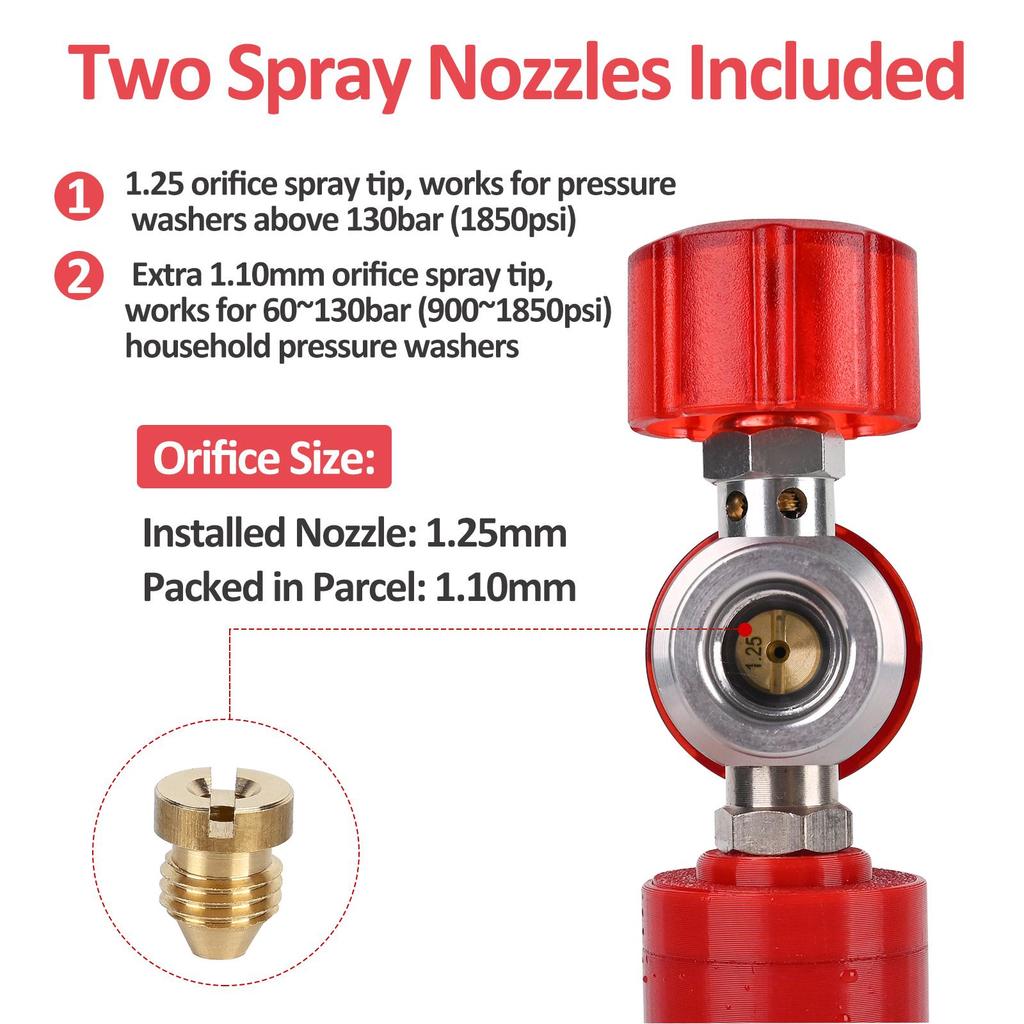 BEAR FORCE Mini Schaumkanone Pro mit Magnetfuß und 1/4 Schnellanschluss, Autowaschseifenspender für dicken Schaum