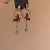 Animal Zodiac Alloy Long Dangle Earrings With Glittering Butterfly Design For Women