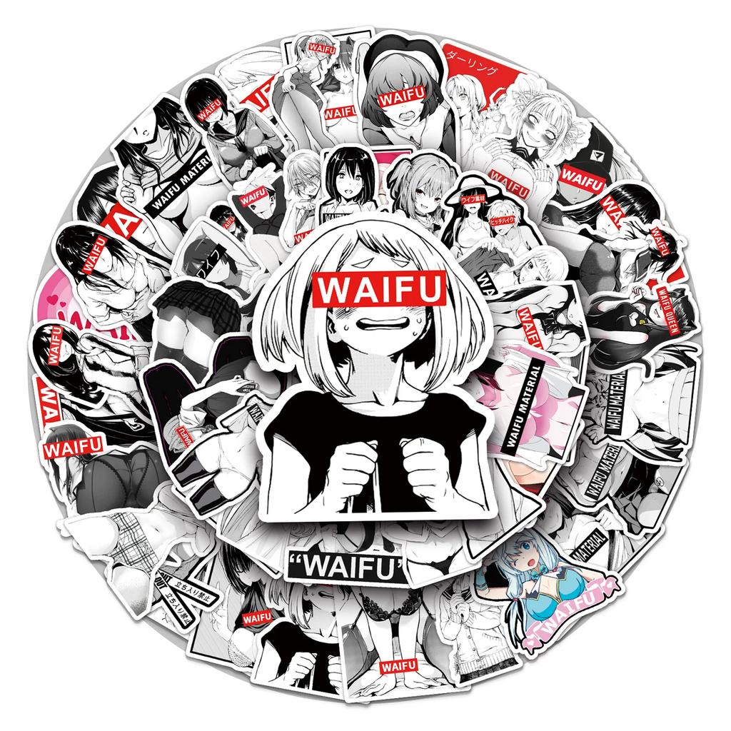 50Pcs Kawaii Cartoon Sexy Girl Graffiti Sticker Cute Anime Girls Waterproof Cup Decals Laptop Phone Luggage Adult Stickers