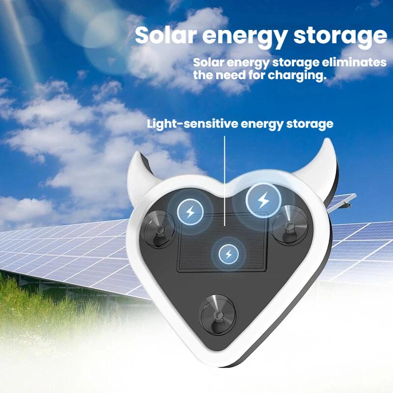 Solar Auto Dreieck Fenster Teufel Herz Lampe Saugnapf LED Umgebungslicht USB Wiederaufladbar Verkabelung Frei Atmosphäre Neonlicht