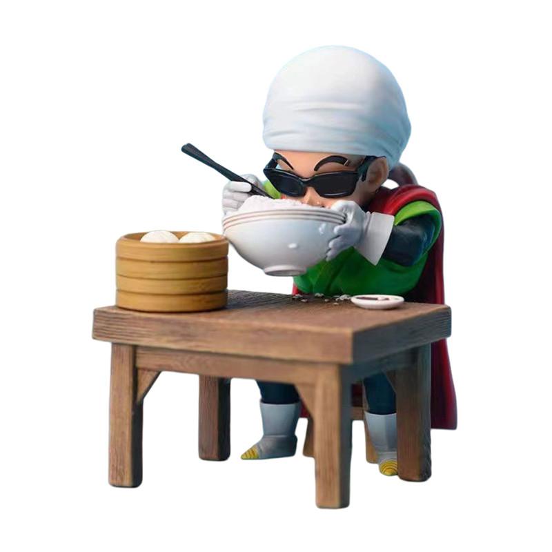 Non-Toxic Dragon Ball Z Figure Vegeta Son Goku Son Gohan Kuririn Android 18 Eating 8Cm Pvc Action Figures Collection Model Toys Gifts