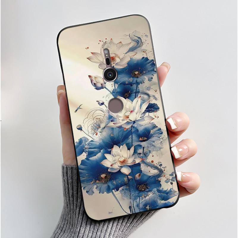 Trendy Milk Tea Rabbit Printed Case For Sony Xperia XZ2/SO-03K Black Case For Sony Xperia XZ3/SO-01L Anti-scratch Soft Shell