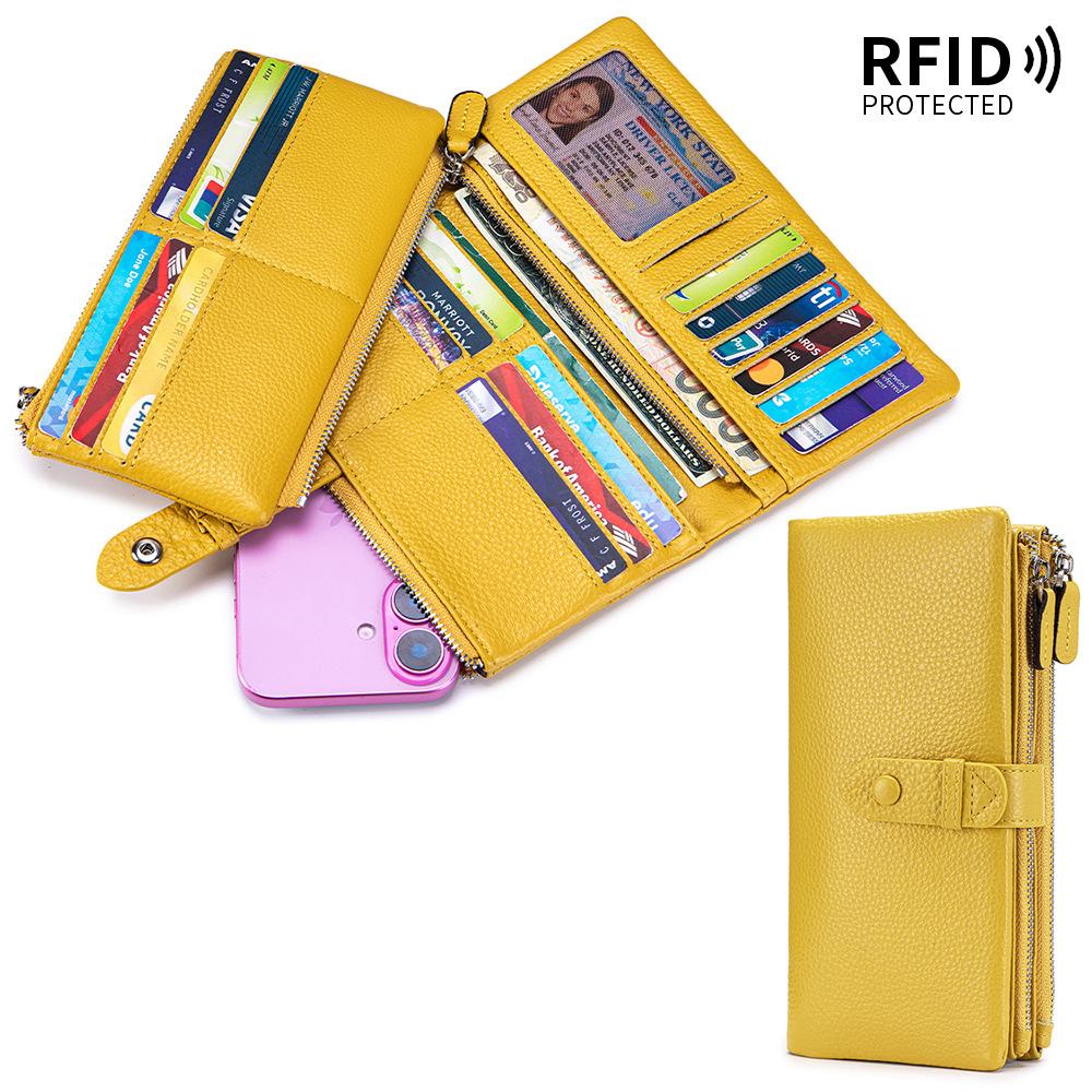 Long Clutch Bag, Soft Leather, Multi-function Wallet, Large-capacity Mobile Phone Bag, Multi-card Position, Removable Card Bag.