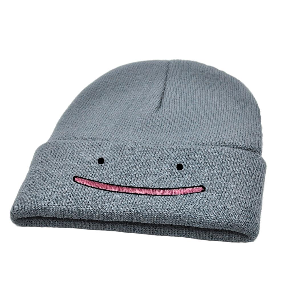 Cartoon Animation Ditto Beanie Mütze Bestickte Smiley Strickmütze Warme Hip Hop Mütze