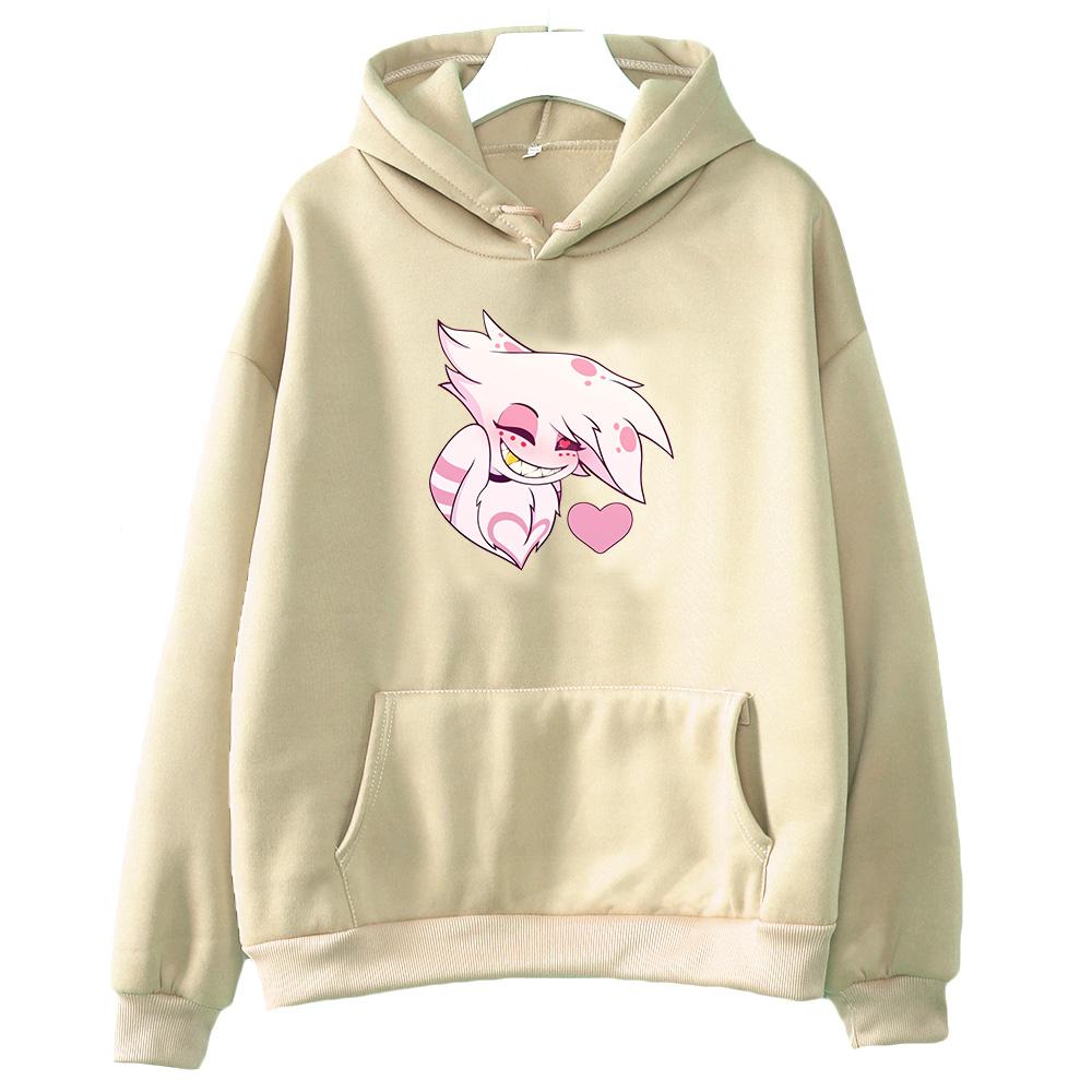Angel Dust Hooded Anime Print Casual Cotton Tee-shirt Cartoon Harajuku Kawaii Sweatshirt for Boys/girls Manga Soft Clothes