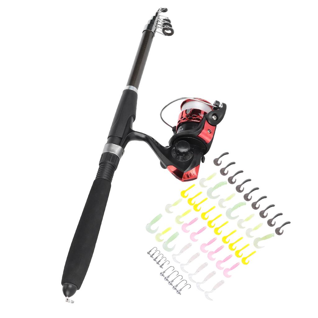 Telescopic Fishing Rod and Reel Combo Kit with Lure Outdoor Fishing Accessory with Carry on Bag