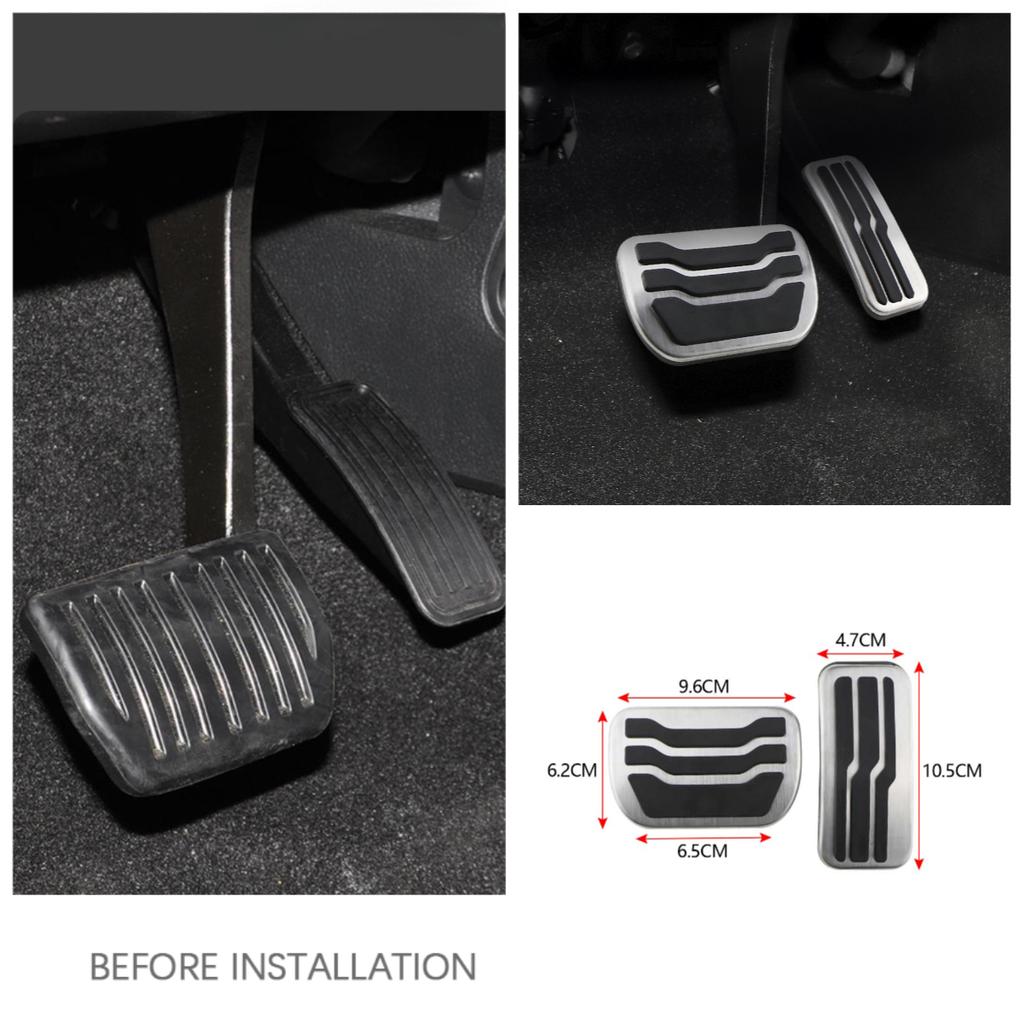 Stainless and Rubber Car Gas Brake Pedal Pads Cover for Ford New Mondeo Edge Fusion 2015 - 2022 Pedals Parts AT Accessories