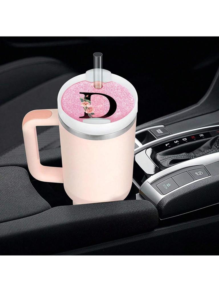 40 Oz Personalized Stanley Tumblers Name Plates for Stanley Tumblers Cup Lid H2.0,Cup Lid Topper Round Name ID Plate Glitter