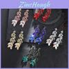 Geometric Leaf Drop Earrings With Rhinestones For Fashionable Women Spring